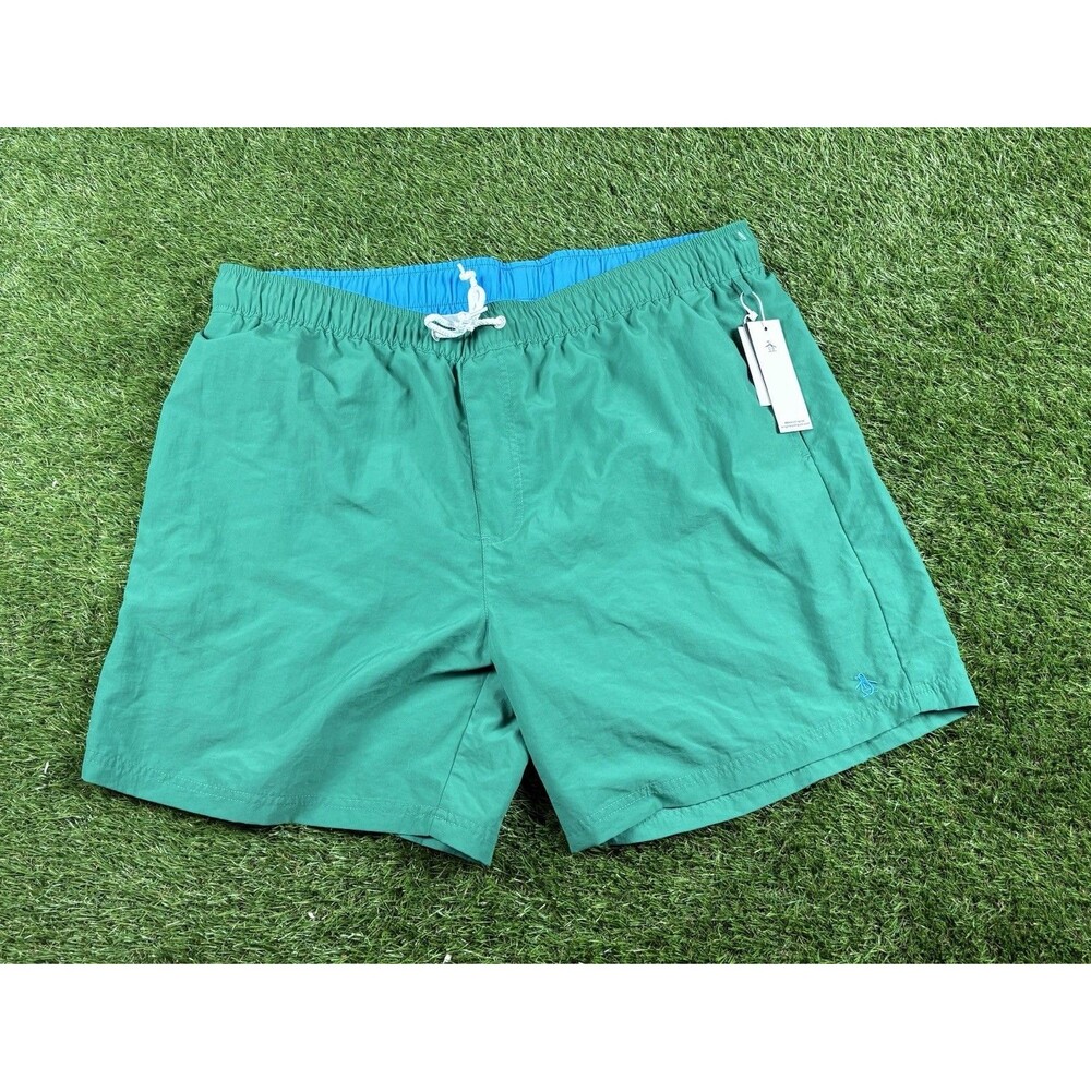 Original Penguin Mens Swim Trunks Teal Green Mesh Lined Board Shorts XXL